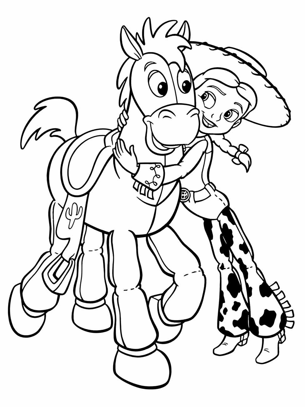 desenho de jessie e bullseye para colorir