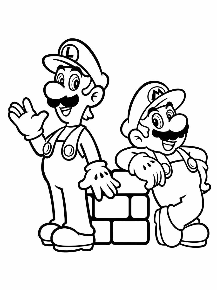 desenho de mario Luigi para colorir 1