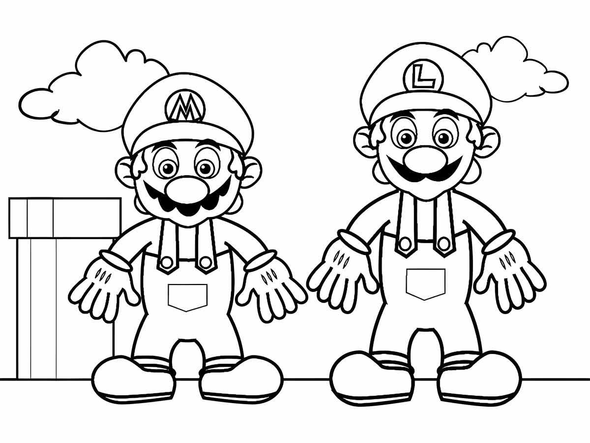 desenho de mario Luigi para colorir 2