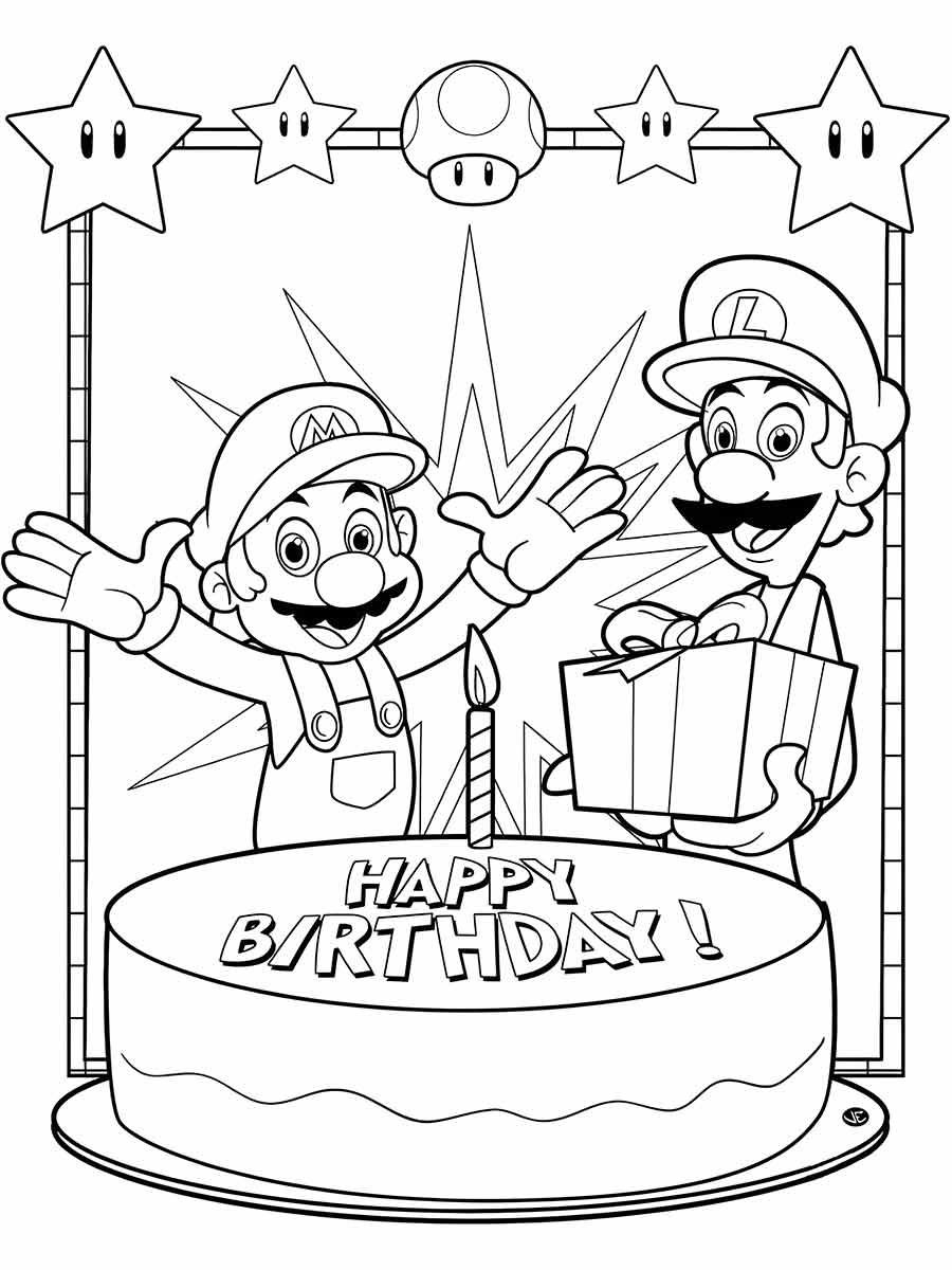 desenho de mario Luigi para colorir 8