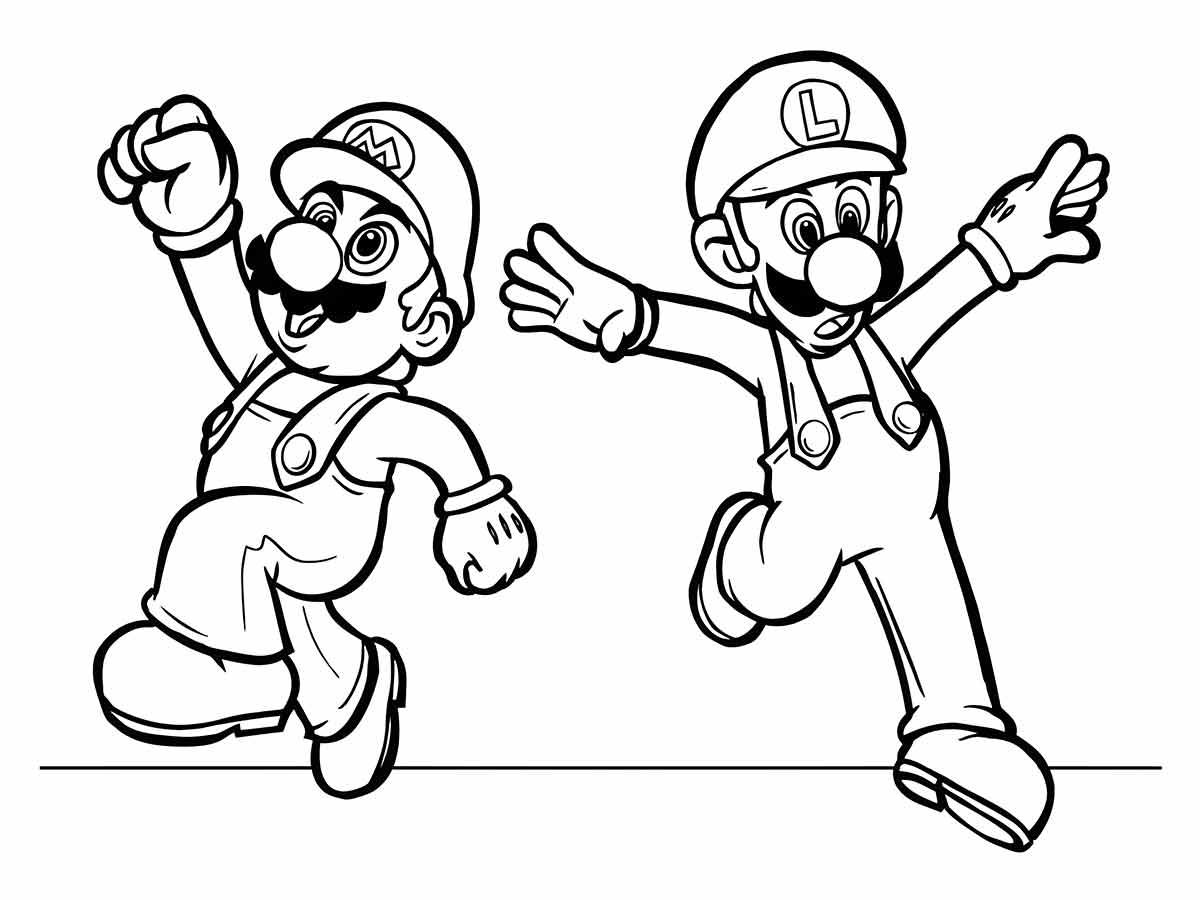 desenho de mario Luigi para colorir