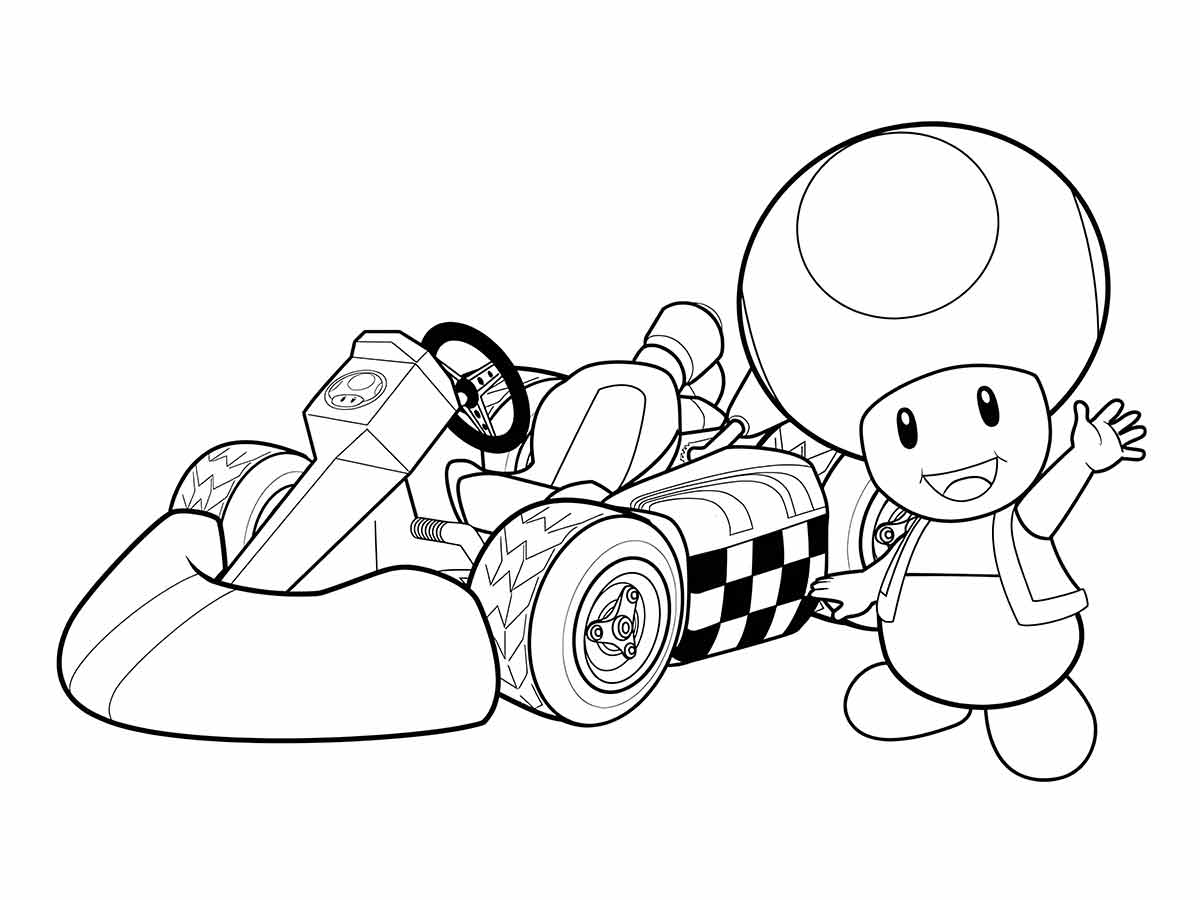 desenho de toad car para colorir