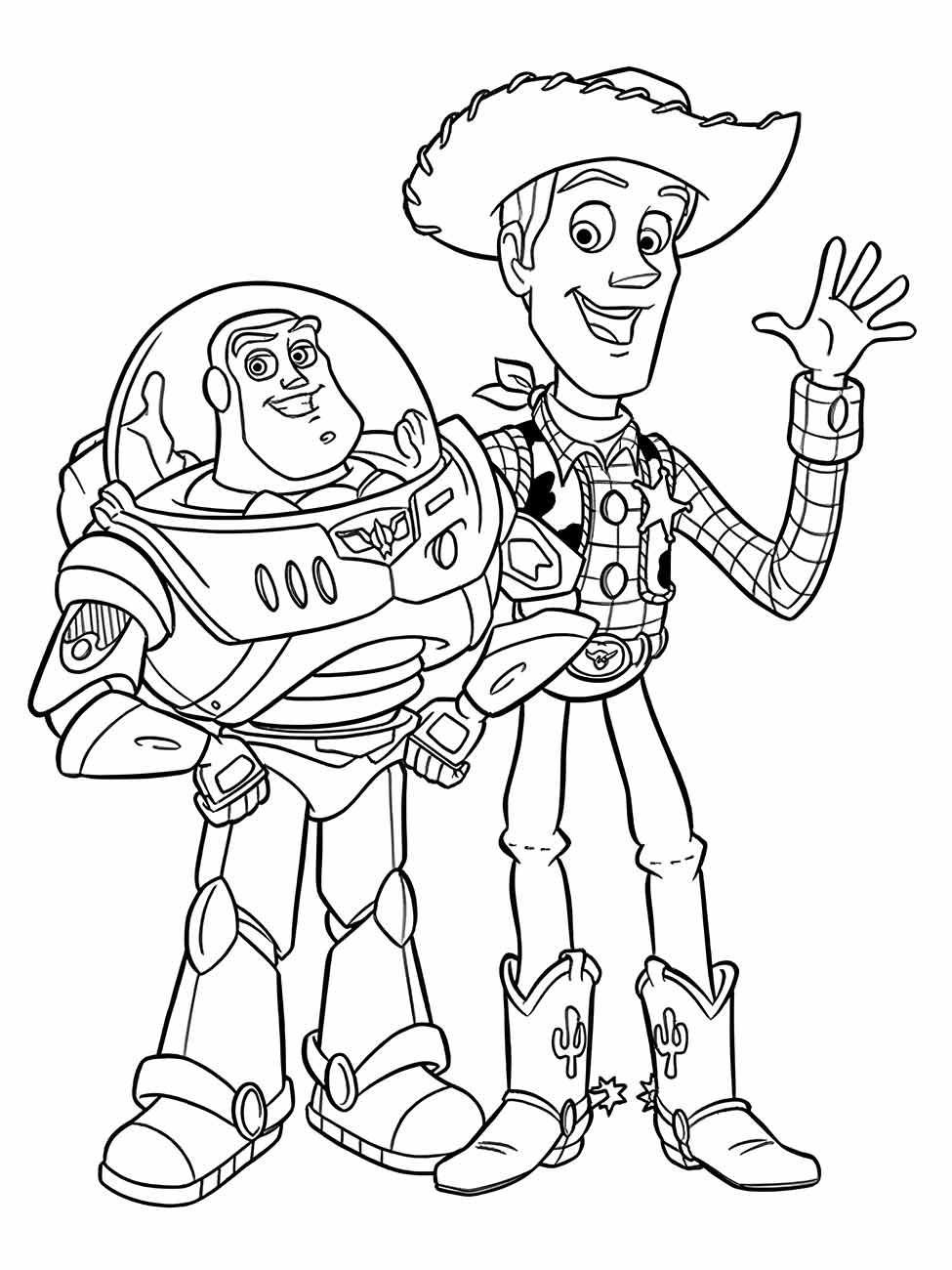 desenho de woody e buzz lightyear para colorir 1