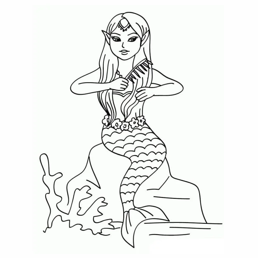 desenho para colorir sereia 18