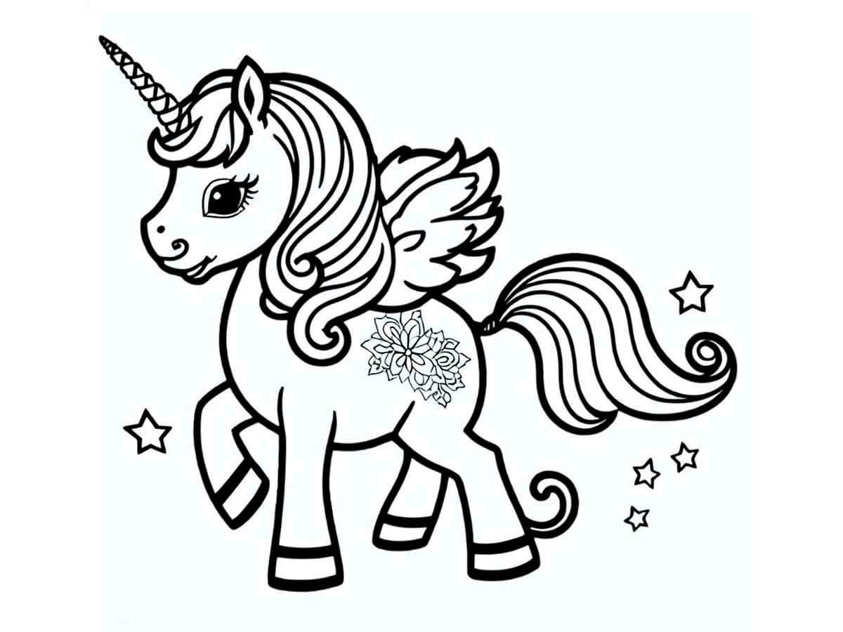 desenho unicornio fofo para colorir