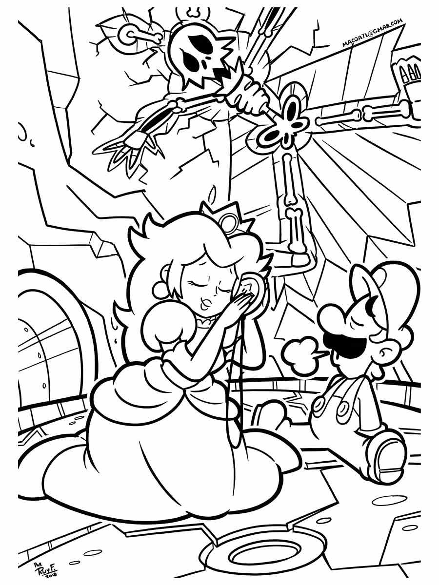 desenhos da princess peach para colorir