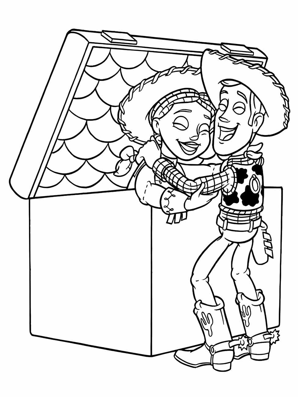 desenhos de woody e jessie para colorir