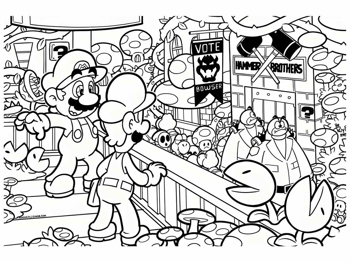 desenhos mario bros para colorir