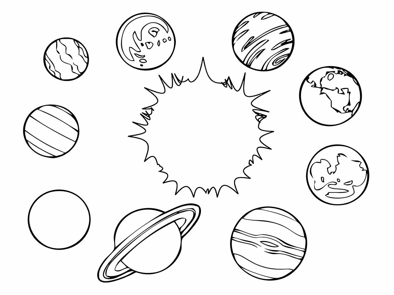 desenhos planetas para colorir 1