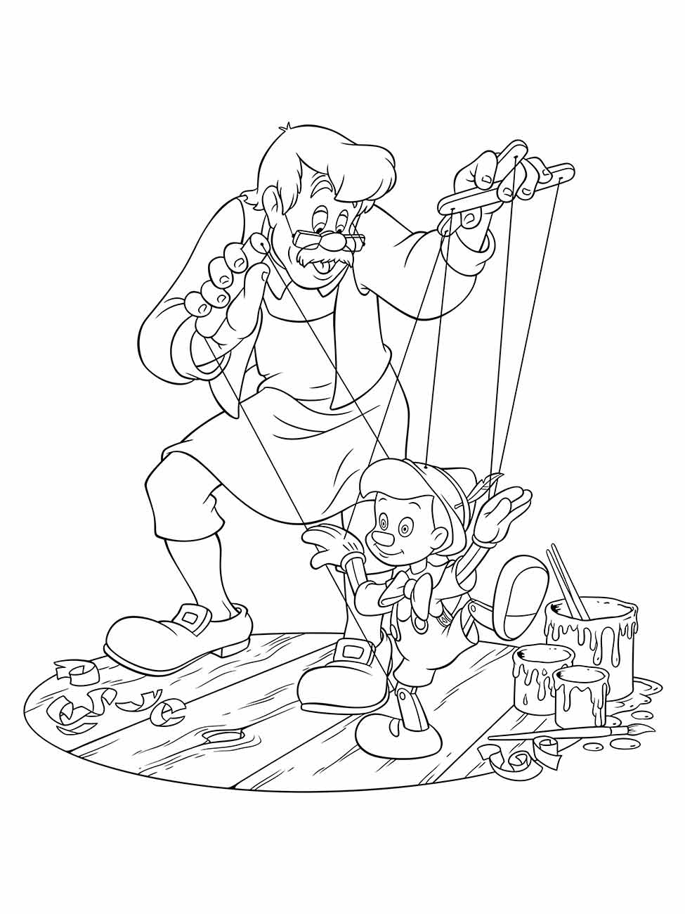 geppetto pinoquio para colorir 30