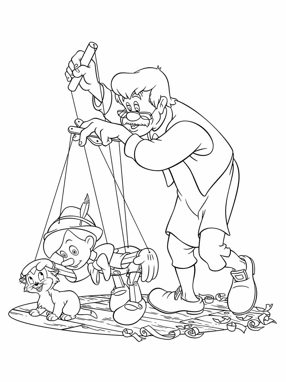 geppetto pinoquio para colorir 31