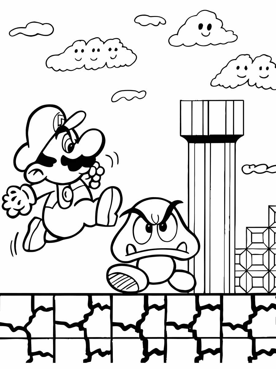 mario bros para colorir 3