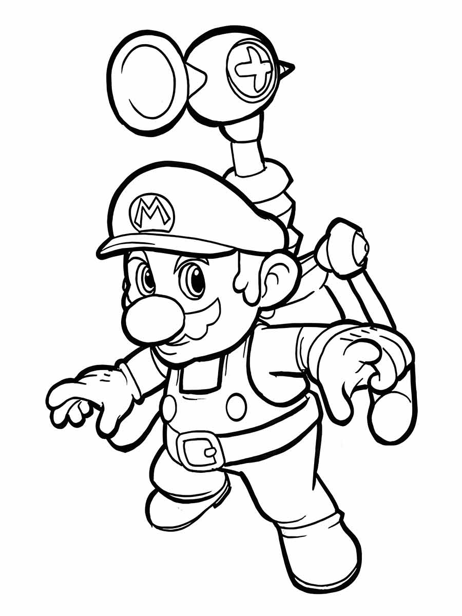 mario bros para colorir