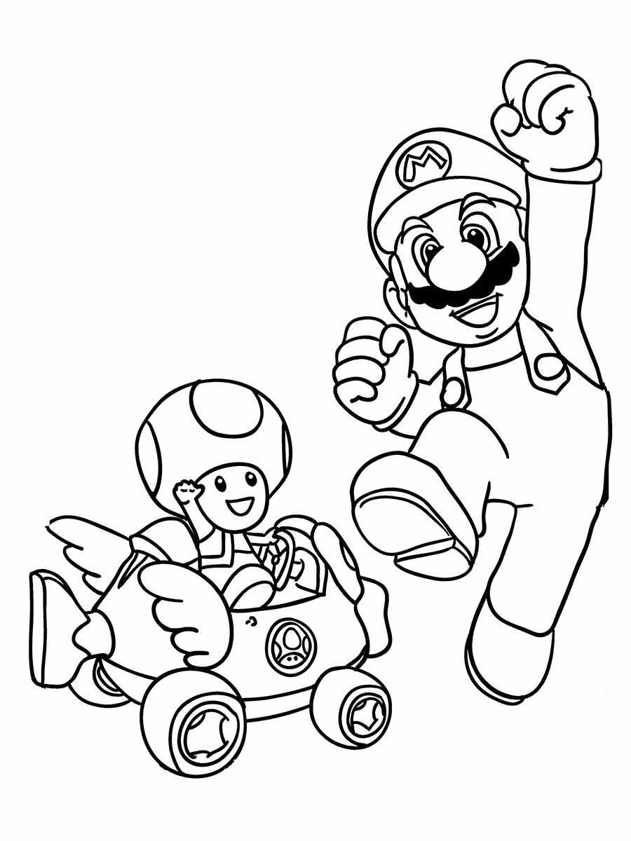 mario bros toad para colorir