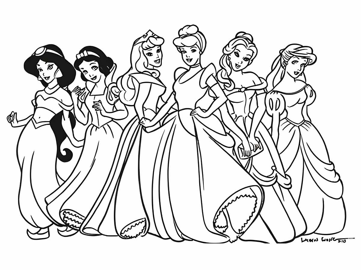 princesas da disney para colorir 2