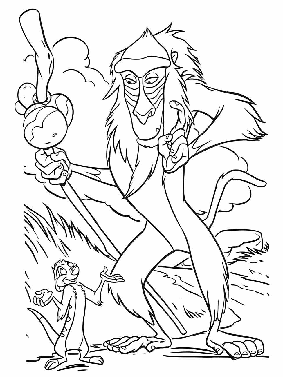 rafiki timao para colorir 2