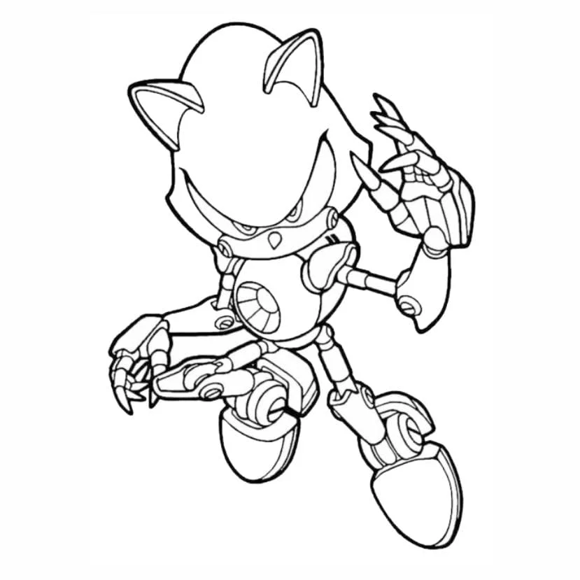 sonic metal para colorir