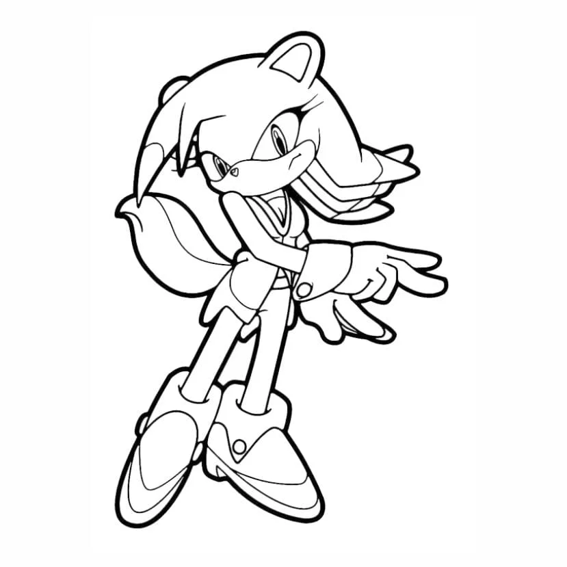 sonic para colorir amy rose 1