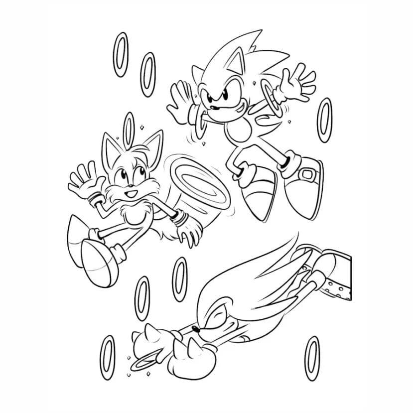 sonic para colorir com seus amigos