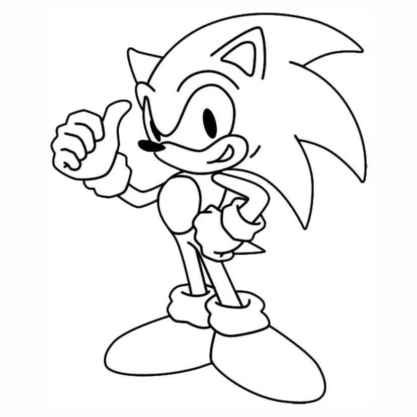 sonic para colorir desenho facil 1