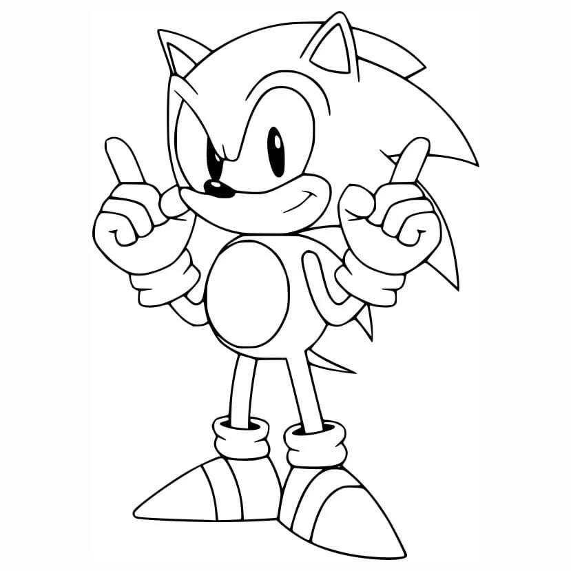 sonic para colorir desenho facil