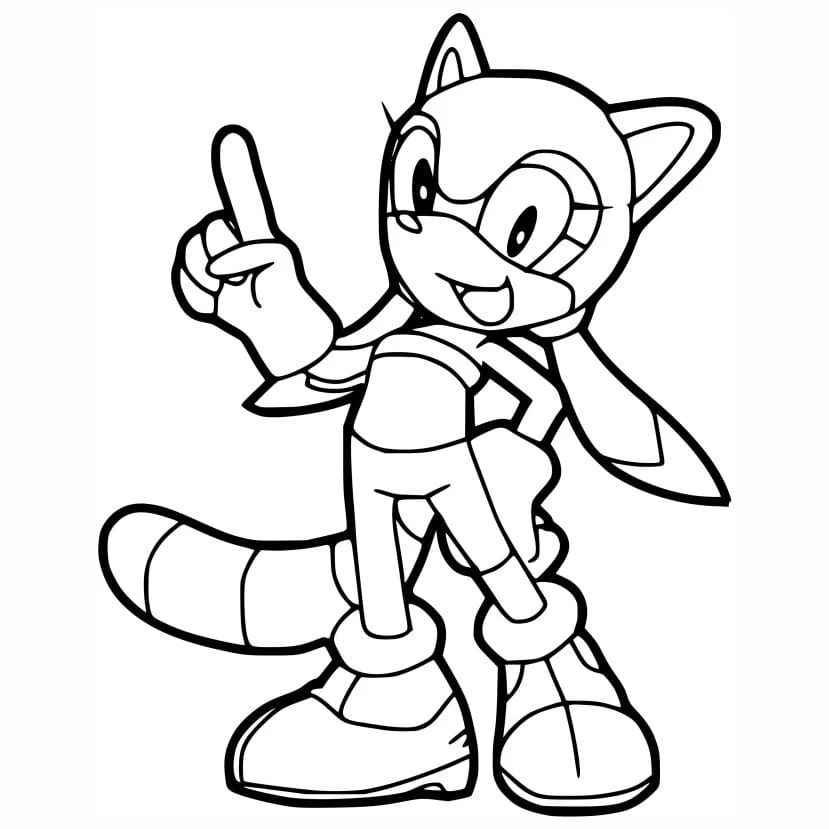 sonic para colorir marine the raccoon