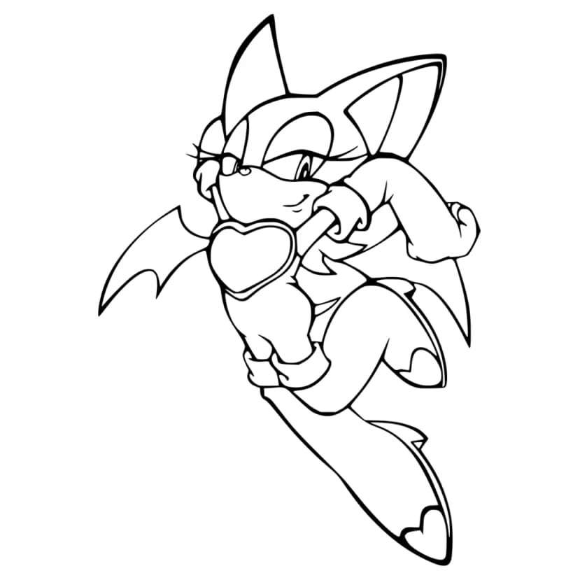 sonic para colorir rouge the bat 1