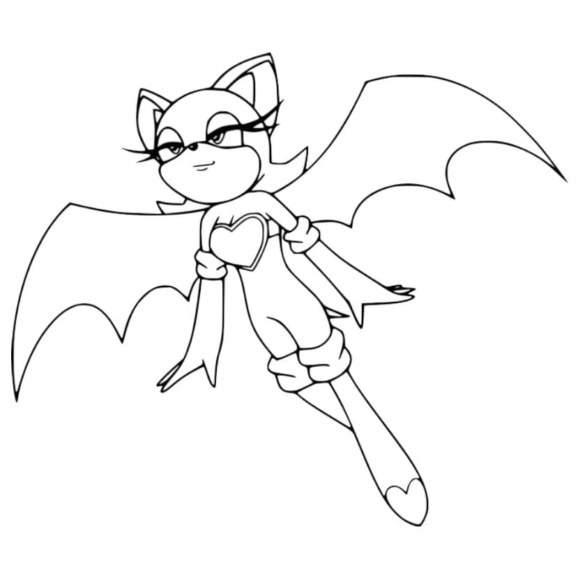 sonic para colorir rouge the bat