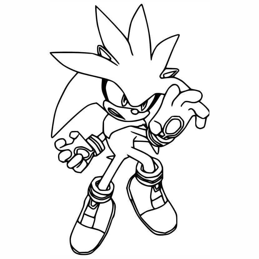 sonic para colorir silver the hedgehog