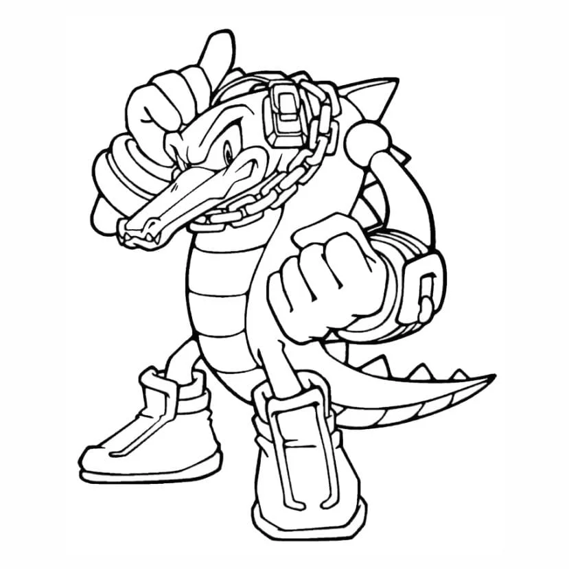 sonic vector o crocodile para colorir