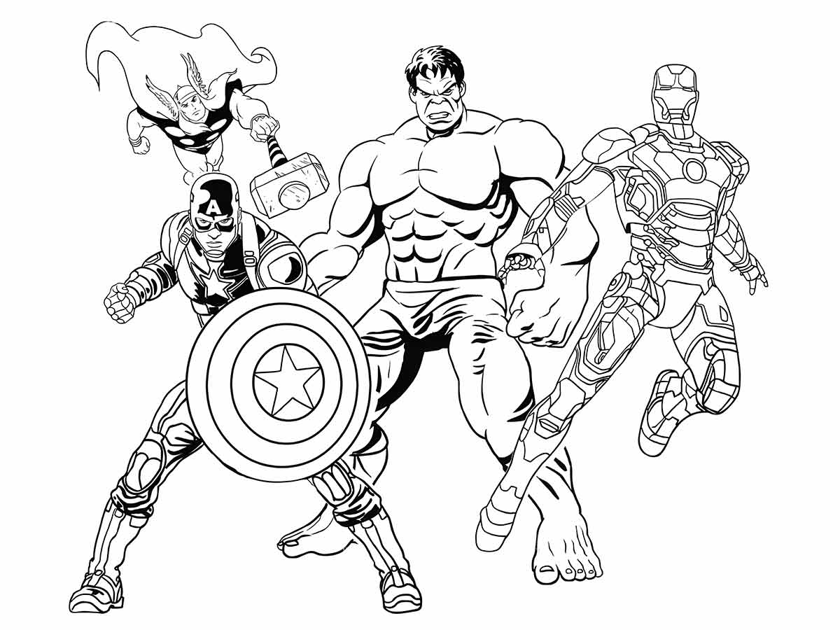 vingadores para colorir