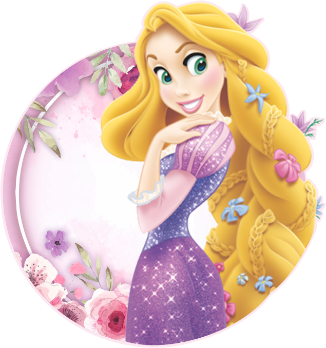 Etiqueta escolar Rapunzel