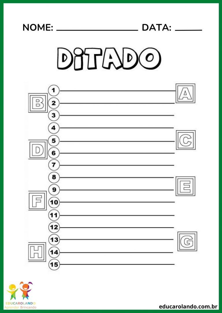 Atividade escolar ditado para imprimir