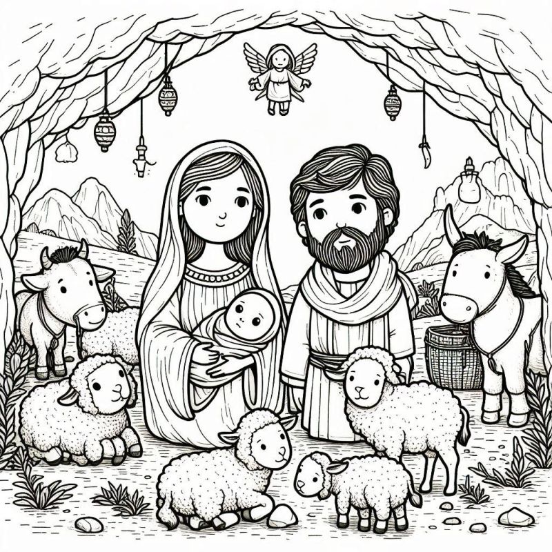 desenho natividade nascimento jesus natal