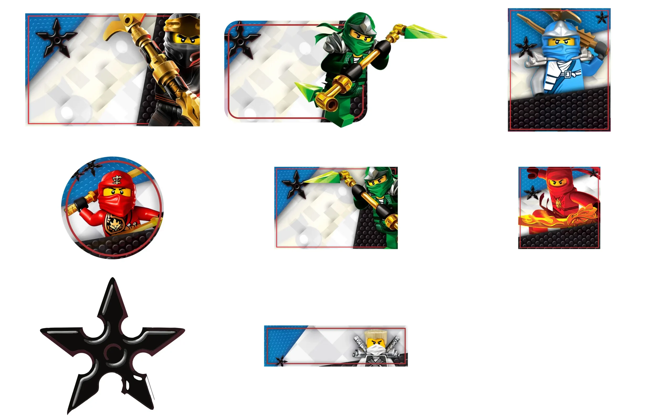 Etiqueta Escolar Lego NinjaGo para imprimir