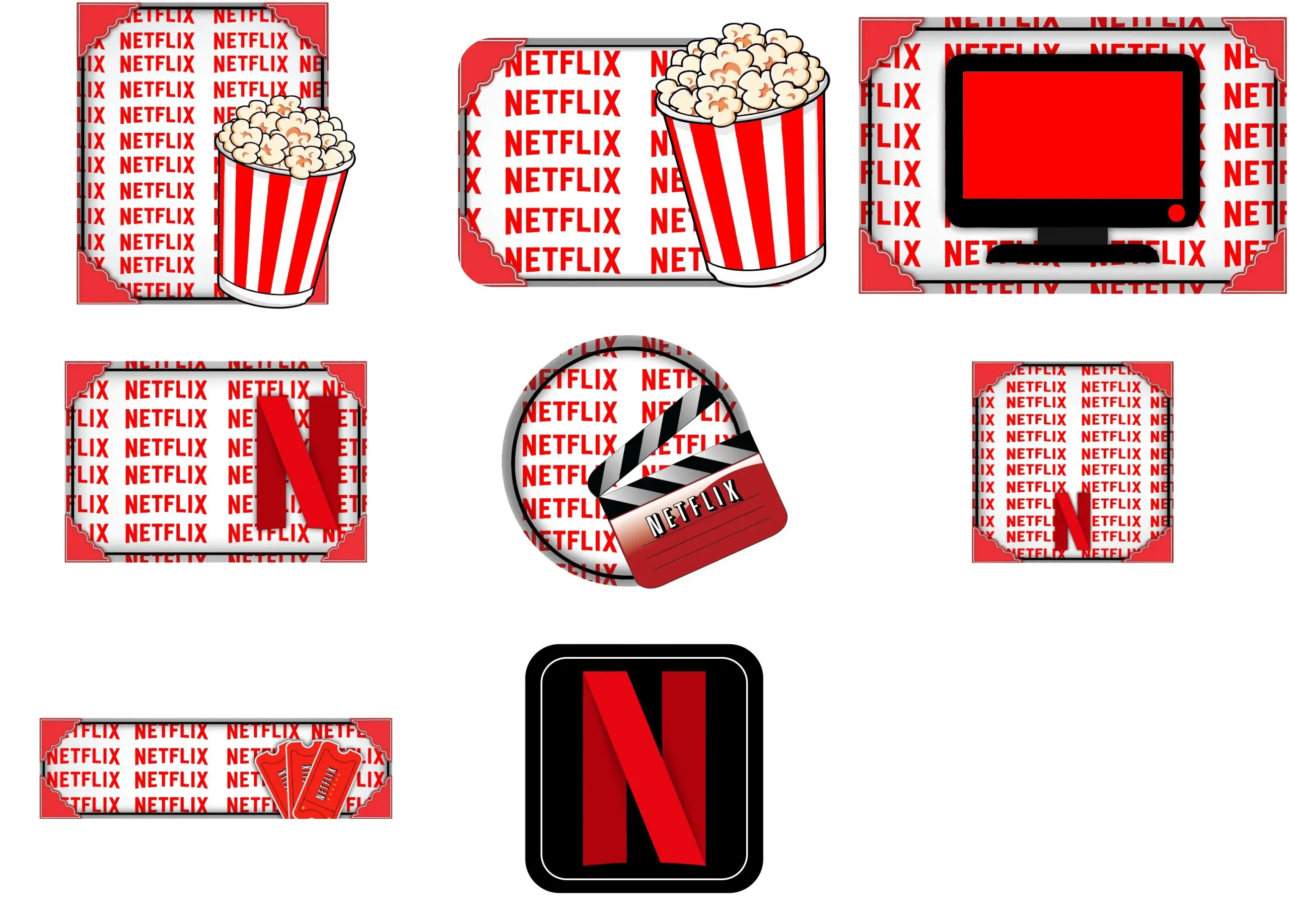 Etiqueta Escolar Netflix para imprimir