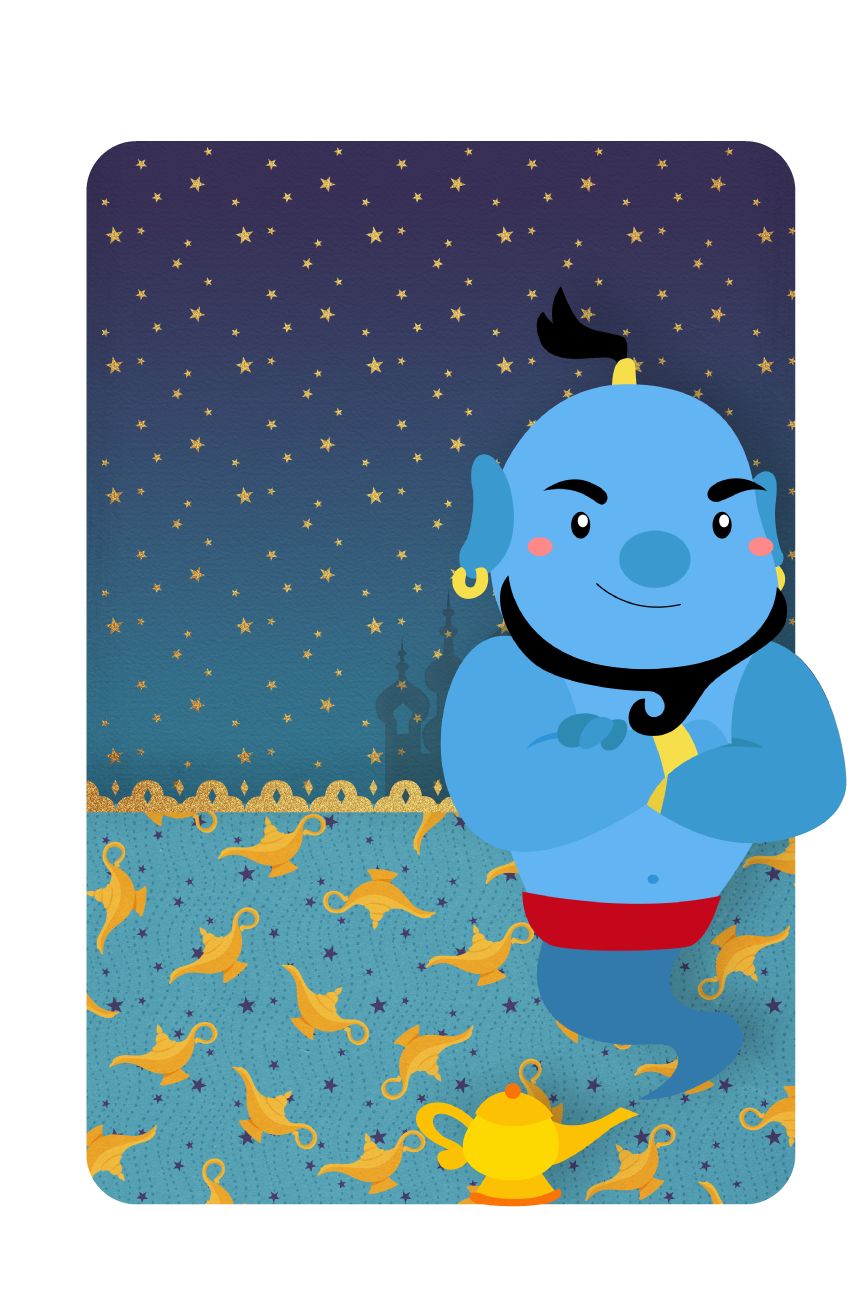 Etiqueta escolar Gênio Aladdin (1)