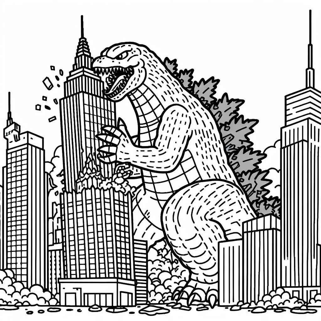 Godzilla para colorir (1)