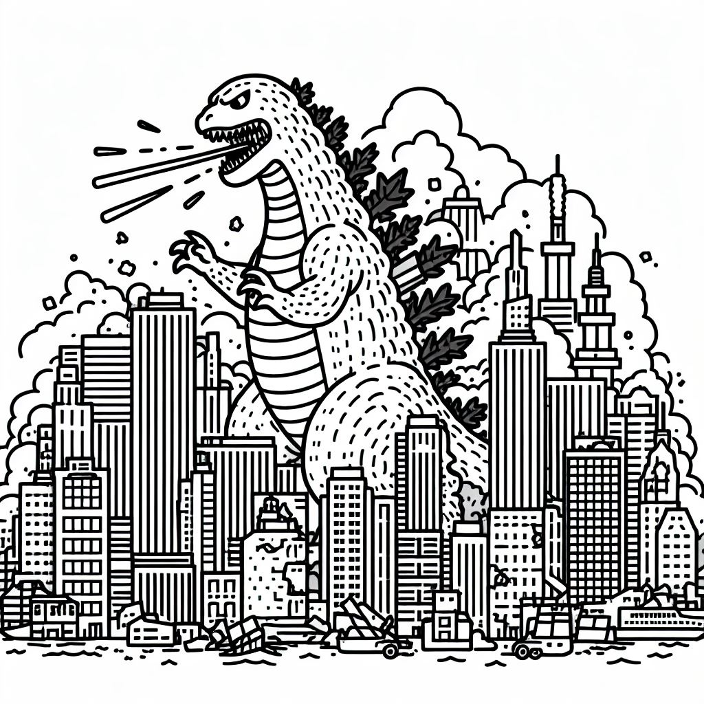 Godzilla para colorir (11)