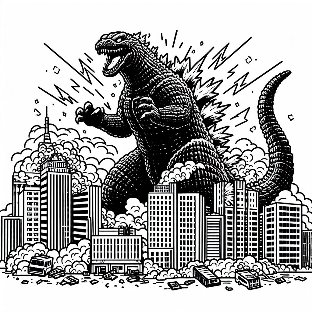 Godzilla para colorir (12)