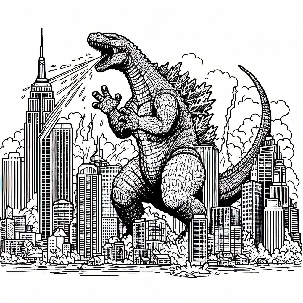 Godzilla para colorir (13)