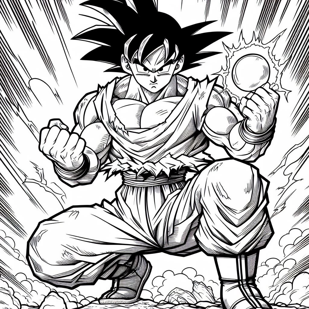 Goku para colorir (2)