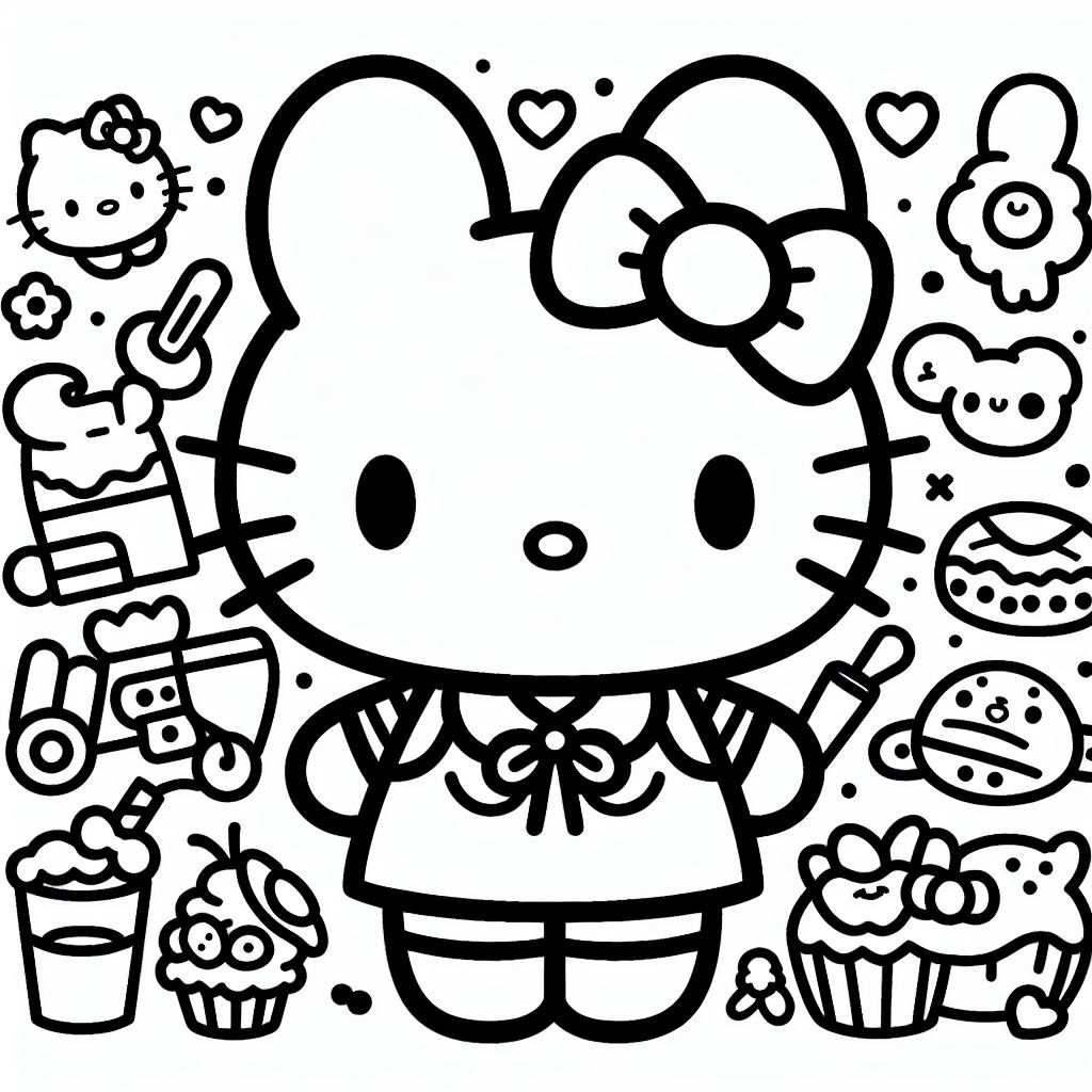 Hello Kitty para colorir (1)