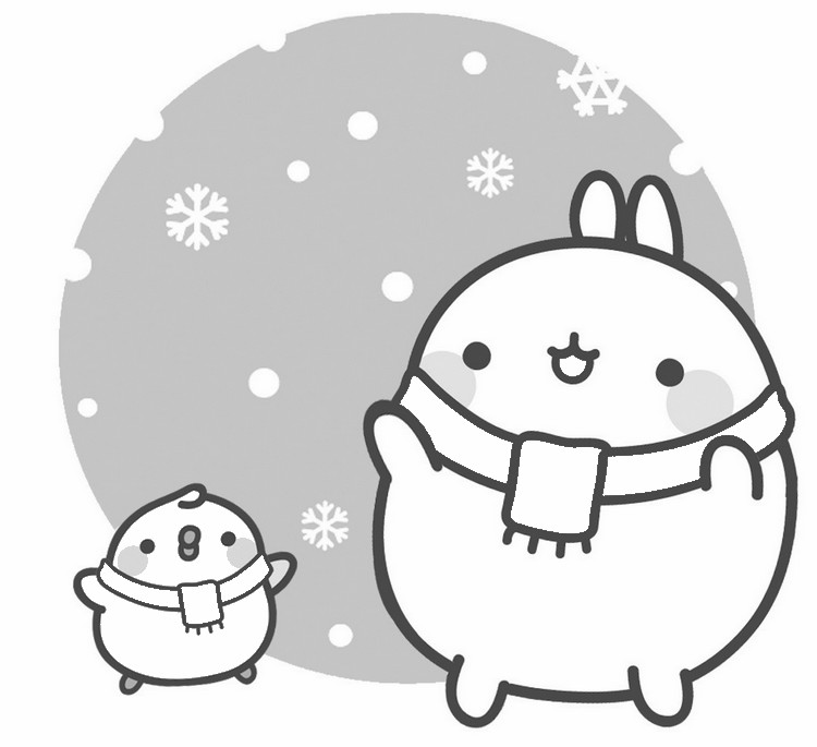 Molang e Piu Piu no inverno