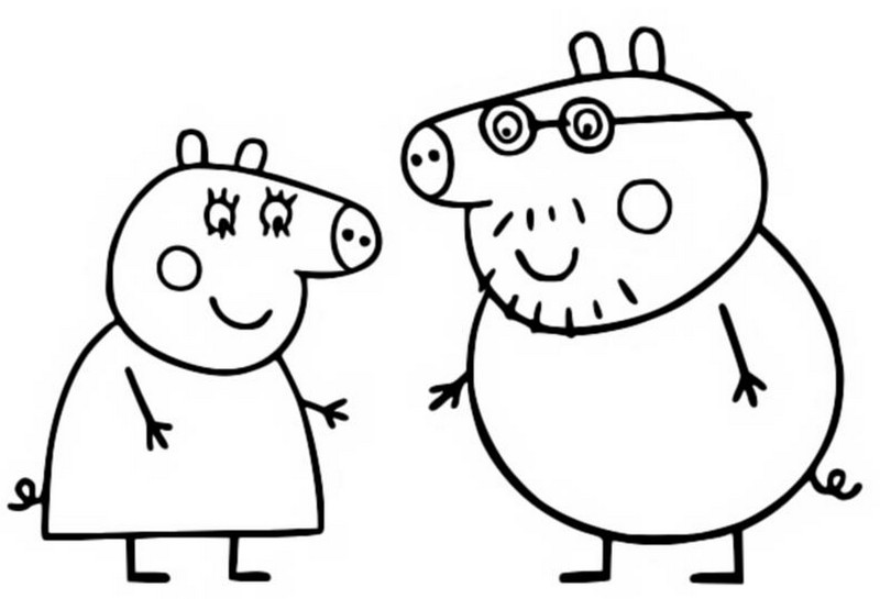 Papai Pig e Mamãe Pig Peppa Pig