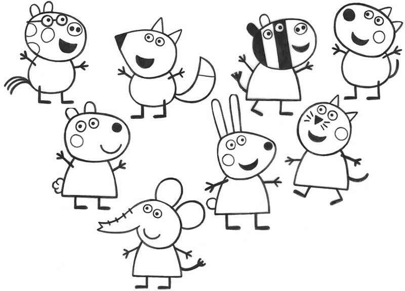 Pedro, Zoe, Freddy, Danny, Susie, Emily, Rebecca, Candy Peppa Pig