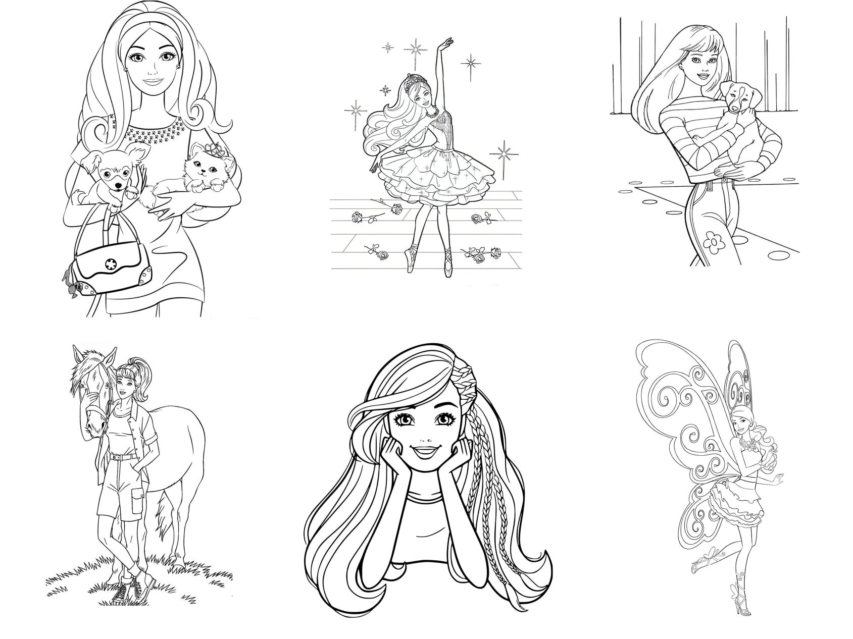 24 Desenhos da Barbie para colorir