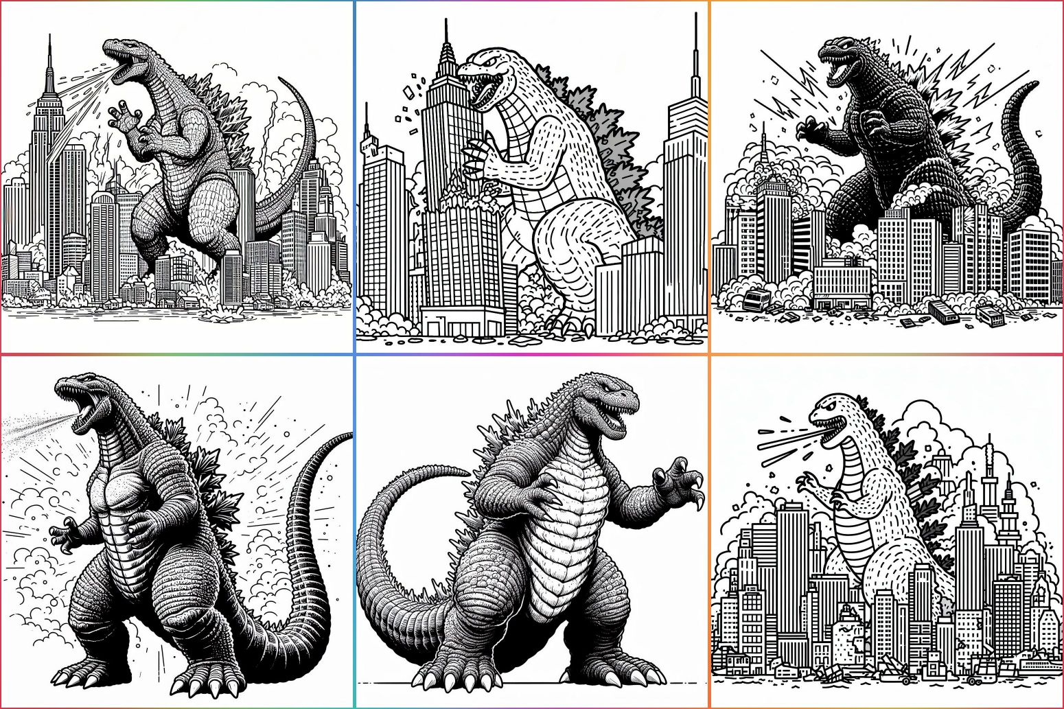 Desenho Godzilla para colorir