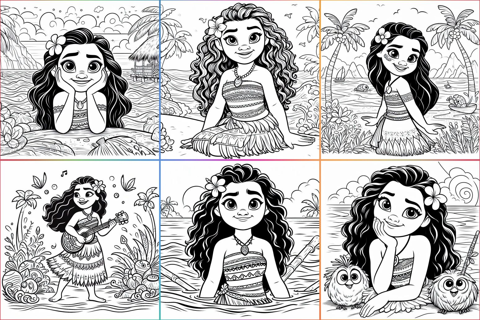 colorir Desenho Moana para colorir