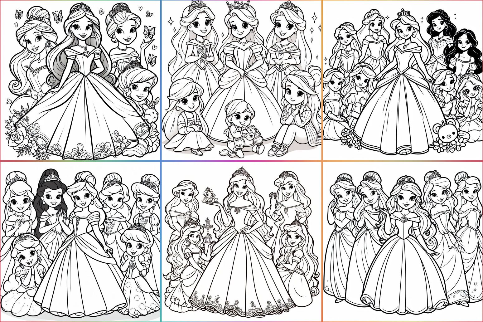 Desenho Princesas Disney para colorir